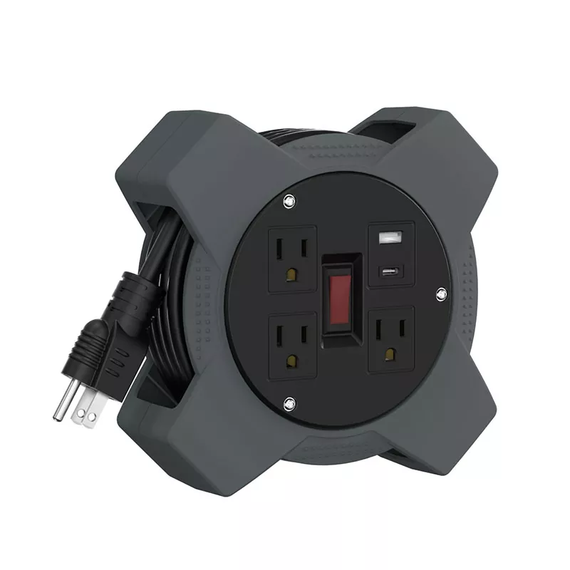 3 εξόδους Usb Πλαστικό καρούλι καλωδίου 20 πόδια